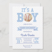 Het is een jongen! Blauwe honkbal baby shower uitn Kaart (Voorkant)