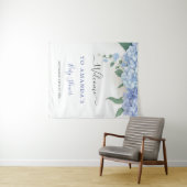 Het is een jongen Blauwe Hortensia Botanische Baby Wandkleed (In Situ (horizontaal))