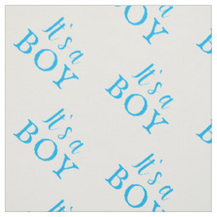 Het is een Jongen Blauwe Typografie Baby Jongen Ba Stof
