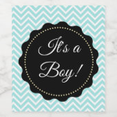 Het is een jongen Blauwgroen Baby showers wijnfles Wijn Etiket (Enkel label)