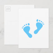 Het is een jongen - Blue Baby Feet Aankondigingskaart (Voorkant / Achterkant)
