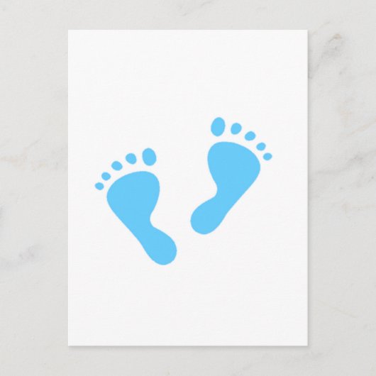 Het is een jongen - Blue Baby Feet Aankondigingskaart (Voorkant)