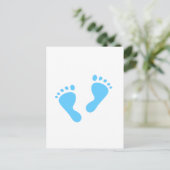 Het is een jongen - Blue Baby Feet Aankondigingskaart (Staand voorkant)