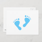 Het is een jongen - Blue Baby Feet Aankondigingskaart (Voorkant / Achterkant)