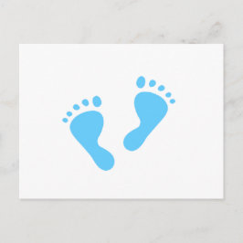 Het is een jongen - Blue Baby Feet Aankondigingskaart