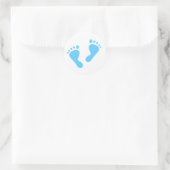 Het is een jongen - Blue Baby Feet Ronde Sticker (Tas)