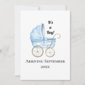 Het is een jongen! Blue Baby zwangerschapsaankondi Aankondiging (Voorkant)