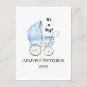 Het is een jongen! Blue Baby zwangerschapsaankondi Briefkaart (Voorkant)