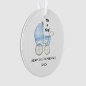 Het is een jongen! Blue Baby zwangerschapsaankondi Ornament (voorkant)