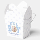 Het is een jongen! Blue Baseball Baby shower Bedankdoosjes (Geopend)