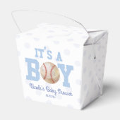 Het is een jongen! Blue Baseball Baby shower Bedankdoosjes (Achterkant)