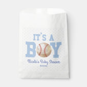 Het is een jongen! Blue Baseball Baby shower Bedankzakje (Voorkant)