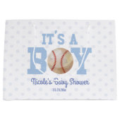 Het is een jongen! Blue Baseball Baby shower Groot Cadeauzakje (Voorkant)