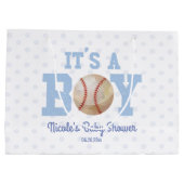 Het is een jongen! Blue Baseball Baby shower Groot Cadeauzakje (Achterkant)