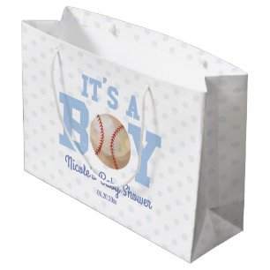 Het is een jongen! Blue Baseball Baby shower Groot Cadeauzakje