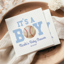 Het is een jongen! Blue Baseball Baby shower