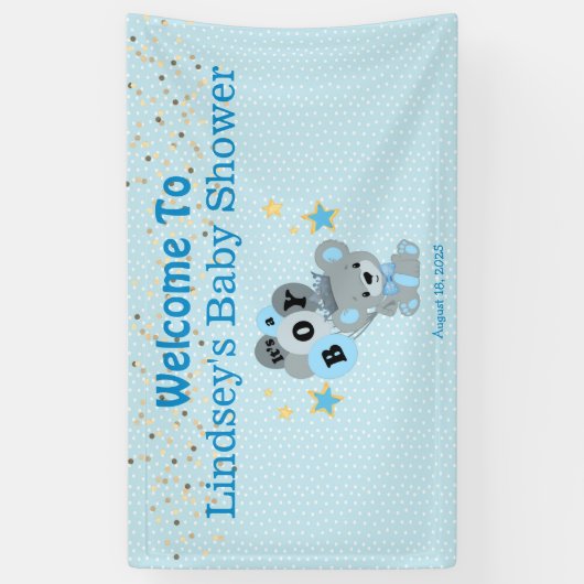 Het is een Jongen Blue Beer King Spandoek (Verticaal)