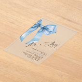 Het is een jongen Blue Bow Elegant Baby shower Acryl Uitnodigingen (Laagn)