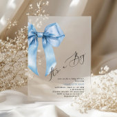 Het is een jongen Blue Bow Elegant Baby shower Acryl Uitnodigingen
