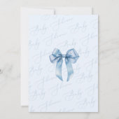 Het is een jongen Blue Bow Elegant Baby shower Kaart (Achterkant)