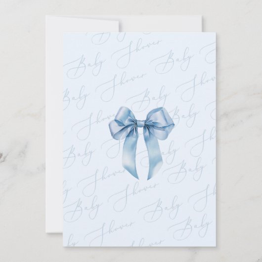 Het is een jongen Blue Bow Elegant Baby shower Kaart (Achterkant)