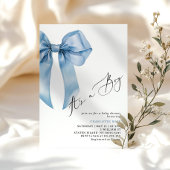 Het is een jongen Blue Bow Elegant Baby shower Kaart