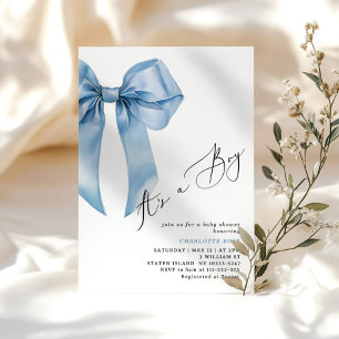 Het is een jongen Blue Bow Elegant Baby shower Kaart
