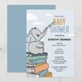 Het is een jongen! Blue Elephant Baby shower Kaart