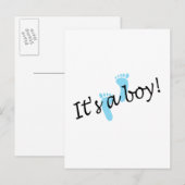 Het is een jongen (Blue Feet) Aankondigingskaart (Voorkant / Achterkant)