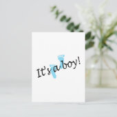 Het is een jongen (Blue Feet) Aankondigingskaart (Staand voorkant)