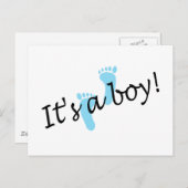 Het is een jongen (Blue Feet) Aankondigingskaart (Voorkant / Achterkant)