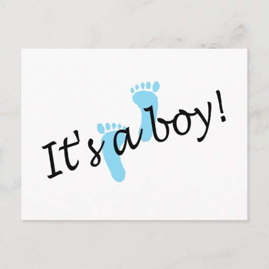 Het is een jongen (Blue Feet) Aankondigingskaart (Voorkant)