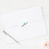 Het is een jongen (Blue Feet) Ronde Sticker (Envelop)