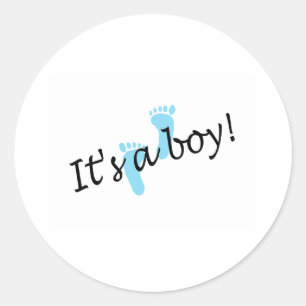 Het is een jongen (Blue Feet) Ronde Sticker