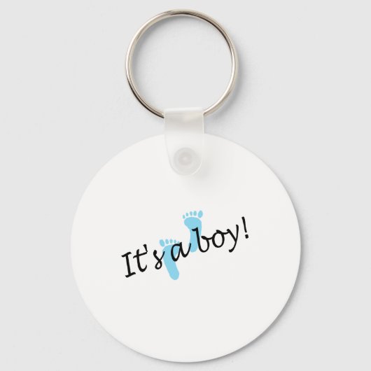 Het is een jongen (Blue Feet) Sleutelhanger (Voorkant)