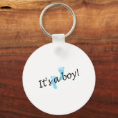 Het is een jongen (Blue Feet) Sleutelhanger (Voorkant)