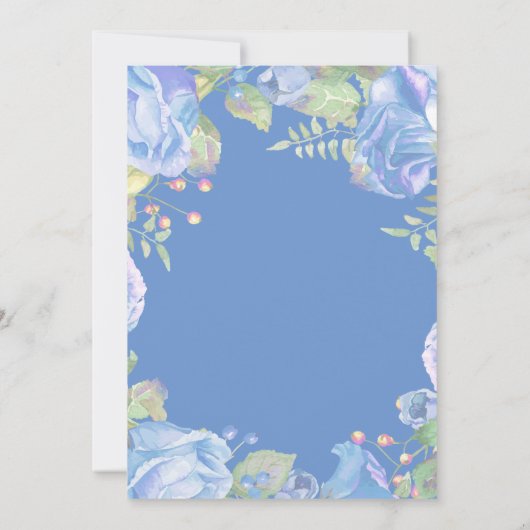 Het is een Jongen Blue Floral Baby shower uitnodig Kaart (Achterkant)