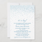 Het is een jongen! Blue Glitter Confetti Baby show Kaart (Voorkant)