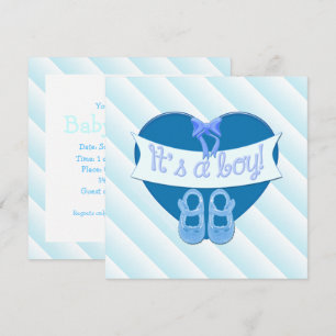Het is een jongen Blue Heart Shoes Baby Boy Shower Kaart