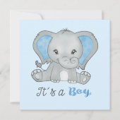 Het is een Jongen Blue Photo Boy Elephant Announce (Voorkant)
