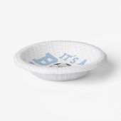 Het is een jongen! Blue Soccer Baby shower Papieren Kommen (Gebogen)