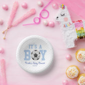 Het is een jongen! Blue Soccer Baby shower Papieren Kommen (Feest)