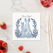 Het is een jongen! Blue & White Rabbits Baby showe Servet (Insitu)