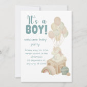 Het is een jongen Boho ballon blauwe baby shower Kaart (Voorkant)