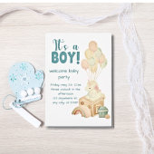 Het is een jongen Boho ballon blauwe baby shower Kaart