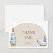 Het is een jongen boho blokken en speelgoed boeken bedankkaart (Voorkant / Achterkant)