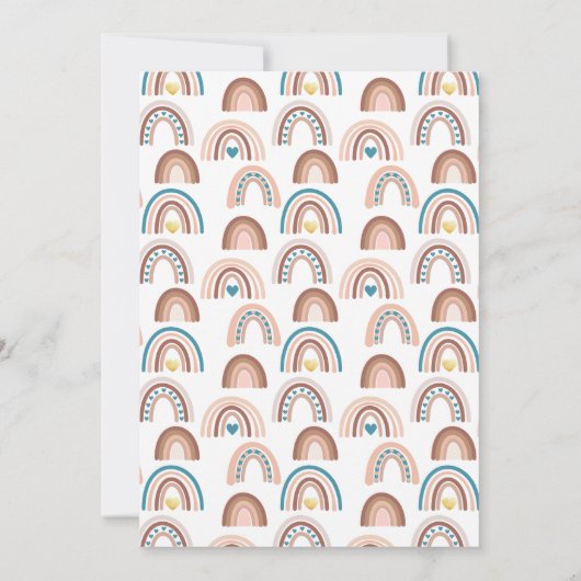 Het is een Jongen Boho Rainbow-Baby shower Kaart (Achterkant)