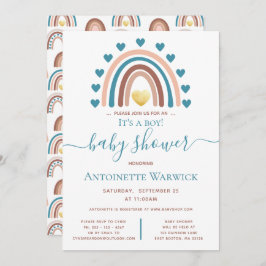 Het is een Jongen Boho Rainbow-Baby shower Kaart