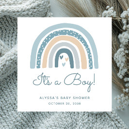 Het is een jongen Boho Regenboog Baby Shower Servet
