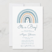 Het is een jongen Boho Regenboog Baby Shower Uitno Kaart (Voorkant)